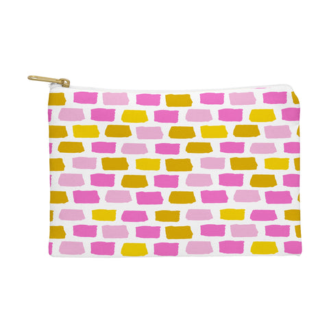 Avenie Abstract Bricks Pink Pouch