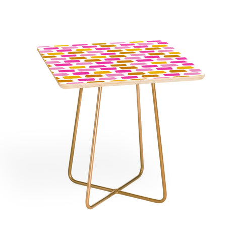 Avenie Abstract Bricks Pink Side Table