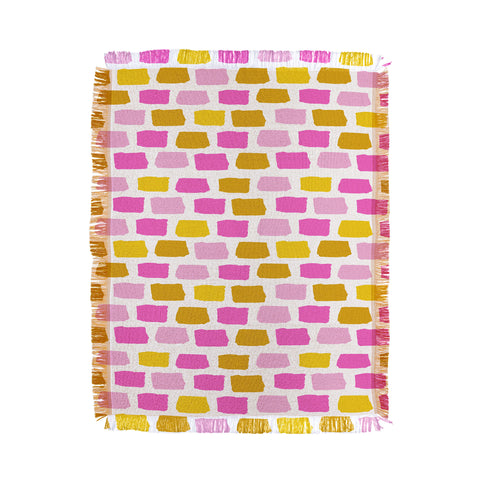 Avenie Abstract Bricks Pink Throw Blanket