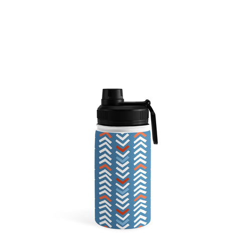Avenie Abstract Chevron Blue Water Bottle