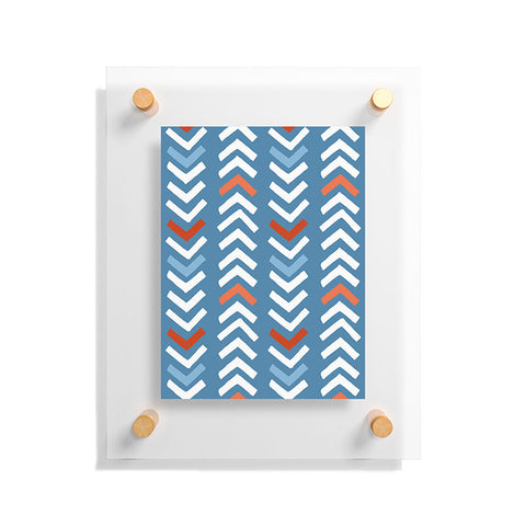 Avenie Abstract Chevron Blue Floating Acrylic Print