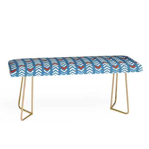 Avenie Abstract Chevron Blue Bench