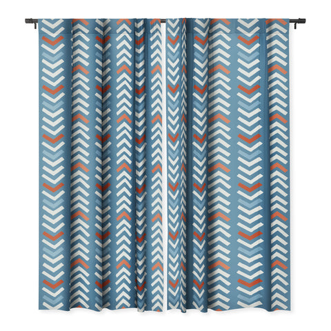 Avenie Abstract Chevron Blue Blackout Non Repeat