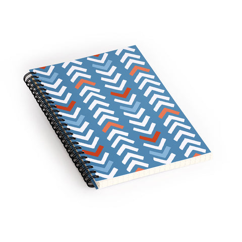 Avenie Abstract Chevron Blue Spiral Notebook