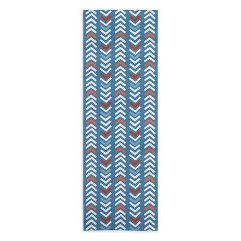 Avenie Abstract Chevron Blue Yoga Towel