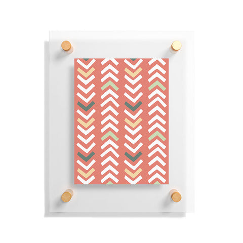 Avenie Abstract Chevron Coral Floating Acrylic Print