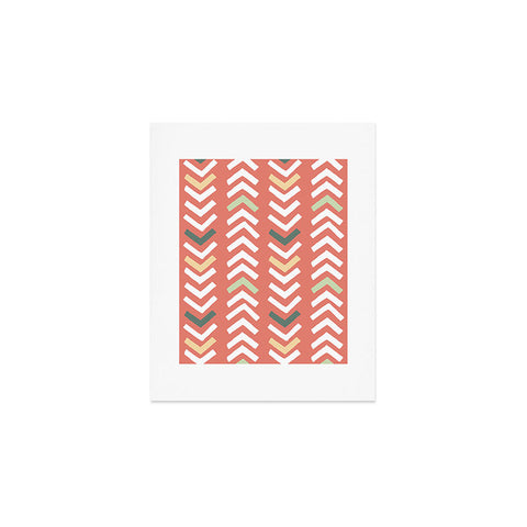 Avenie Abstract Chevron Coral Art Print