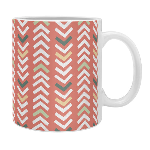 Avenie Abstract Chevron Coral Coffee Mug