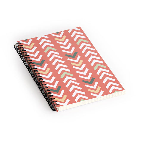 Avenie Abstract Chevron Coral Spiral Notebook