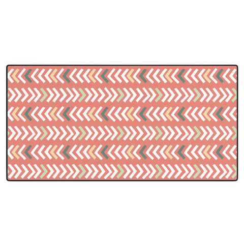 Avenie Abstract Chevron Coral Desk Mat