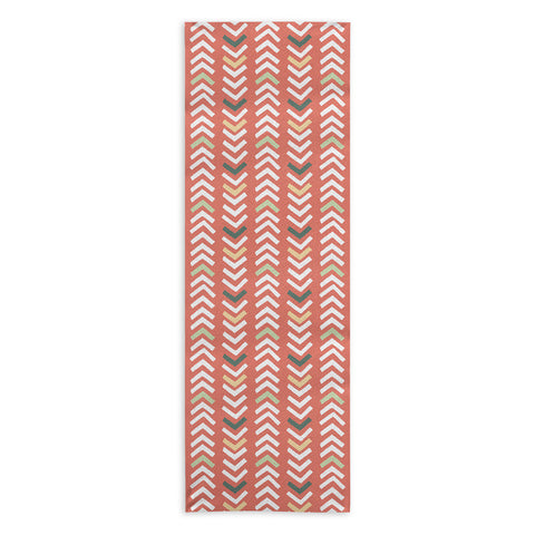 Avenie Abstract Chevron Coral Yoga Towel