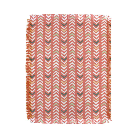 Avenie Abstract Chevron Coral Throw Blanket