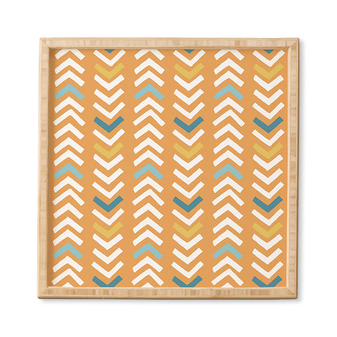 Avenie Abstract Chevron Summer Yellow Framed Wall Art