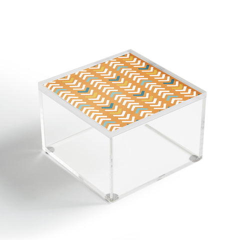 Avenie Abstract Chevron Summer Yellow Acrylic Box