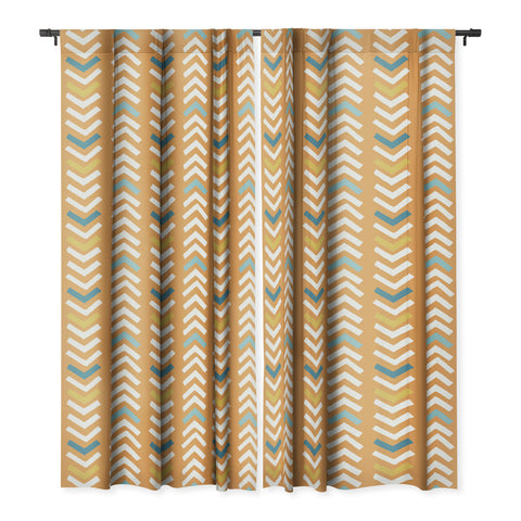 Avenie Abstract Chevron Summer Yellow Blackout Non Repeat