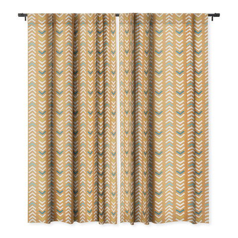 Avenie Abstract Chevron Summer Yellow Blackout Window Curtain