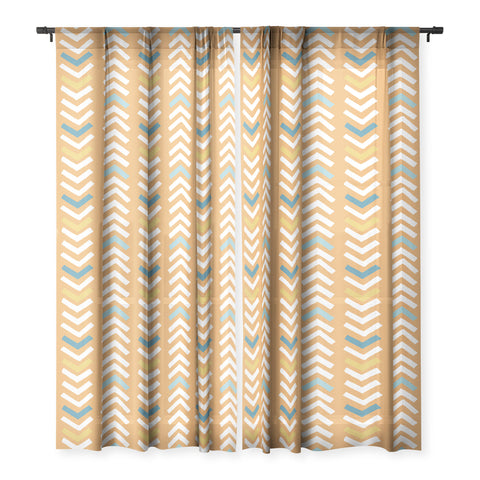 Avenie Abstract Chevron Summer Yellow Sheer Non Repeat