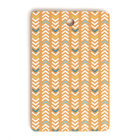 Avenie Abstract Chevron Summer Yellow Cutting Board Rectangle