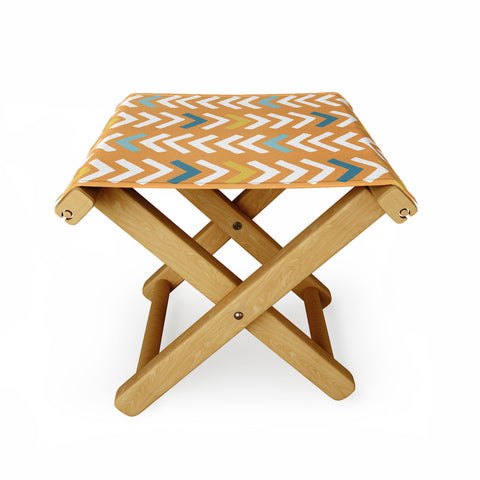 Avenie Abstract Chevron Summer Yellow Folding Stool