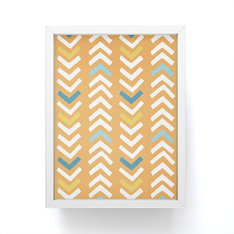 Avenie Abstract Chevron Summer Yellow Framed Mini Art Print