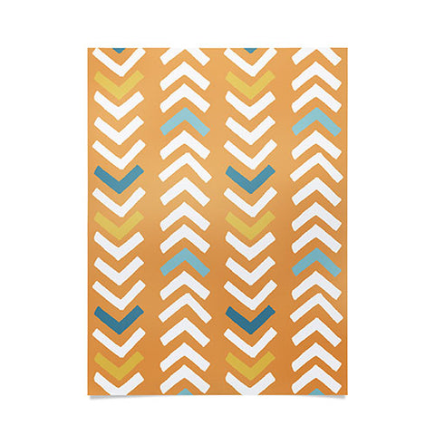 Avenie Abstract Chevron Summer Yellow Poster