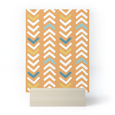 Avenie Abstract Chevron Summer Yellow Mini Art Print