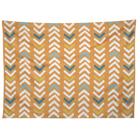 Avenie Abstract Chevron Summer Yellow Tapestry