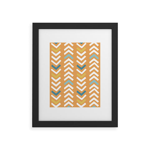 Avenie Abstract Chevron Summer Yellow Framed Art Print