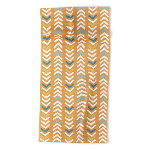 Avenie Abstract Chevron Summer Yellow Beach Towel