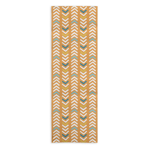 Avenie Abstract Chevron Summer Yellow Yoga Towel