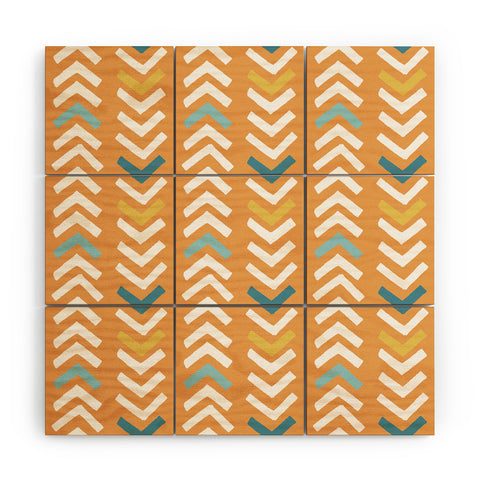 Avenie Abstract Chevron Summer Yellow Wood Wall Mural