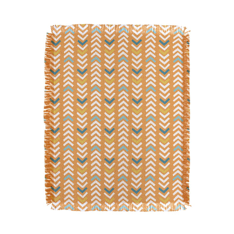 Avenie Abstract Chevron Summer Yellow Throw Blanket
