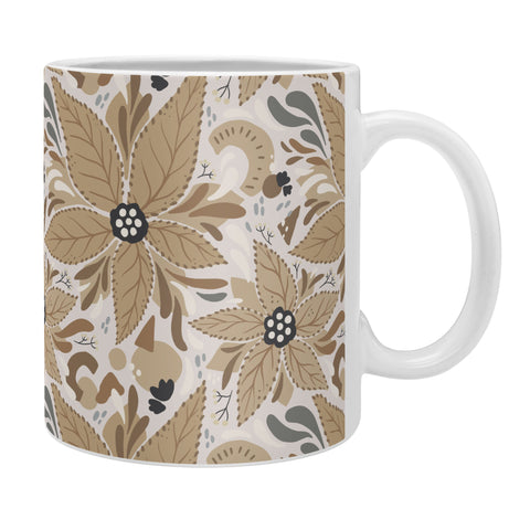 Avenie Abstract Floral Light Neutral Coffee Mug