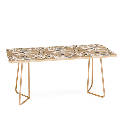 Avenie Abstract Floral Light Neutral Coffee Table
