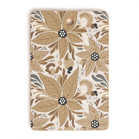 Avenie Abstract Floral Light Neutral Cutting Board Rectangle