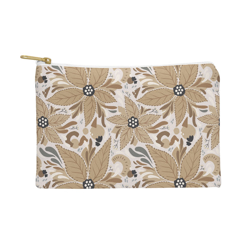 Avenie Abstract Floral Light Neutral Pouch