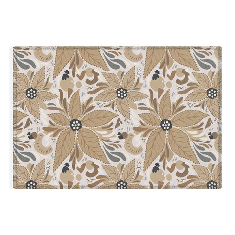 Avenie Abstract Floral Light Neutral Outdoor Rug