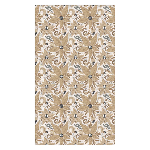 Avenie Abstract Floral Light Neutral Tablecloth