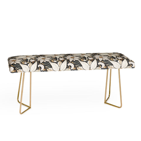 Avenie Abstract Floral Neutral Bench
