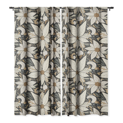 Avenie Abstract Floral Neutral Blackout Non Repeat