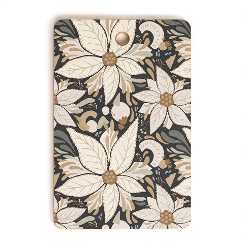 Avenie Abstract Floral Neutral Cutting Board Rectangle