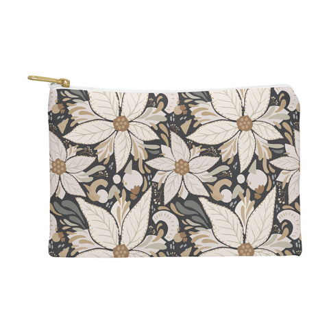 Avenie Abstract Floral Neutral Pouch