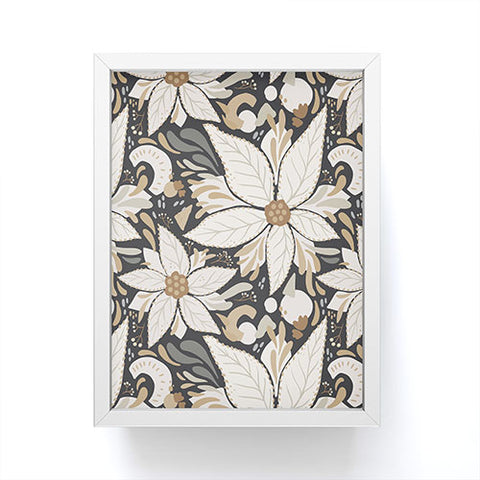Avenie Abstract Floral Neutral Framed Mini Art Print