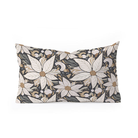 Avenie Abstract Floral Neutral Oblong Throw Pillow