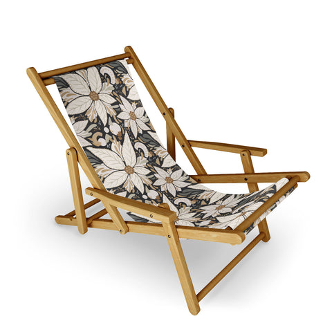 Avenie Abstract Floral Neutral Sling Chair