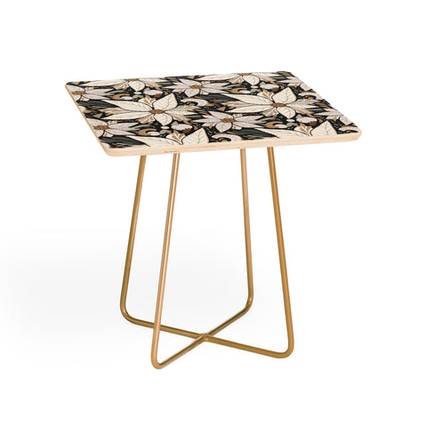 Avenie Abstract Floral Neutral Side Table