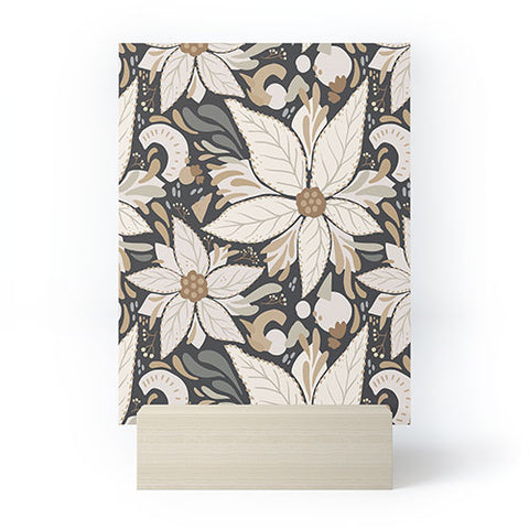 Avenie Abstract Floral Neutral Mini Art Print