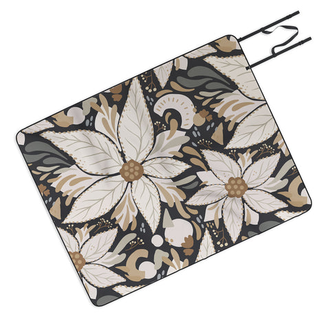 Avenie Abstract Floral Neutral Picnic Blanket