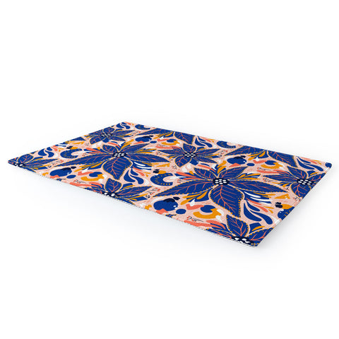 Avenie Abstract Floral Pink and Blue Area Rug