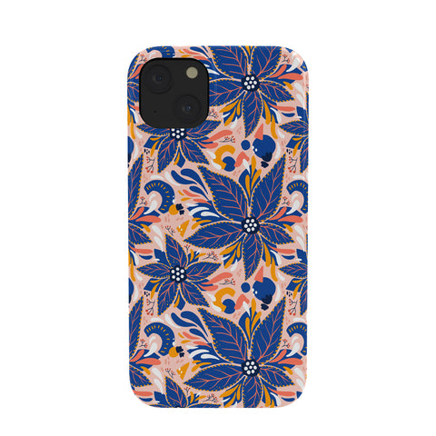 Avenie Abstract Floral Pink and Blue Phone Case